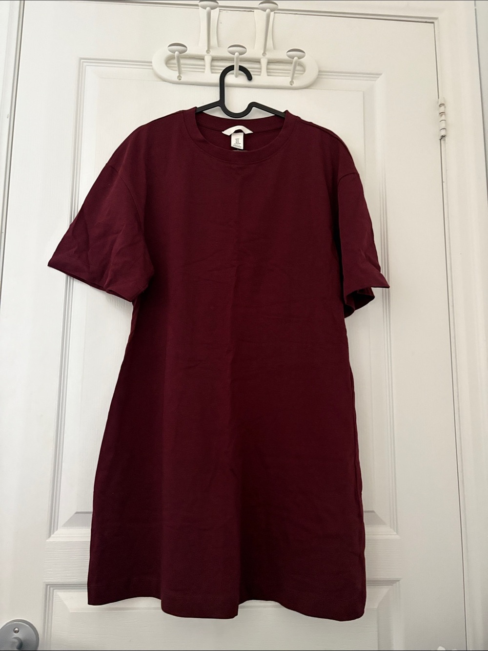H&M Burgundy Short Sleeve Mini Dress